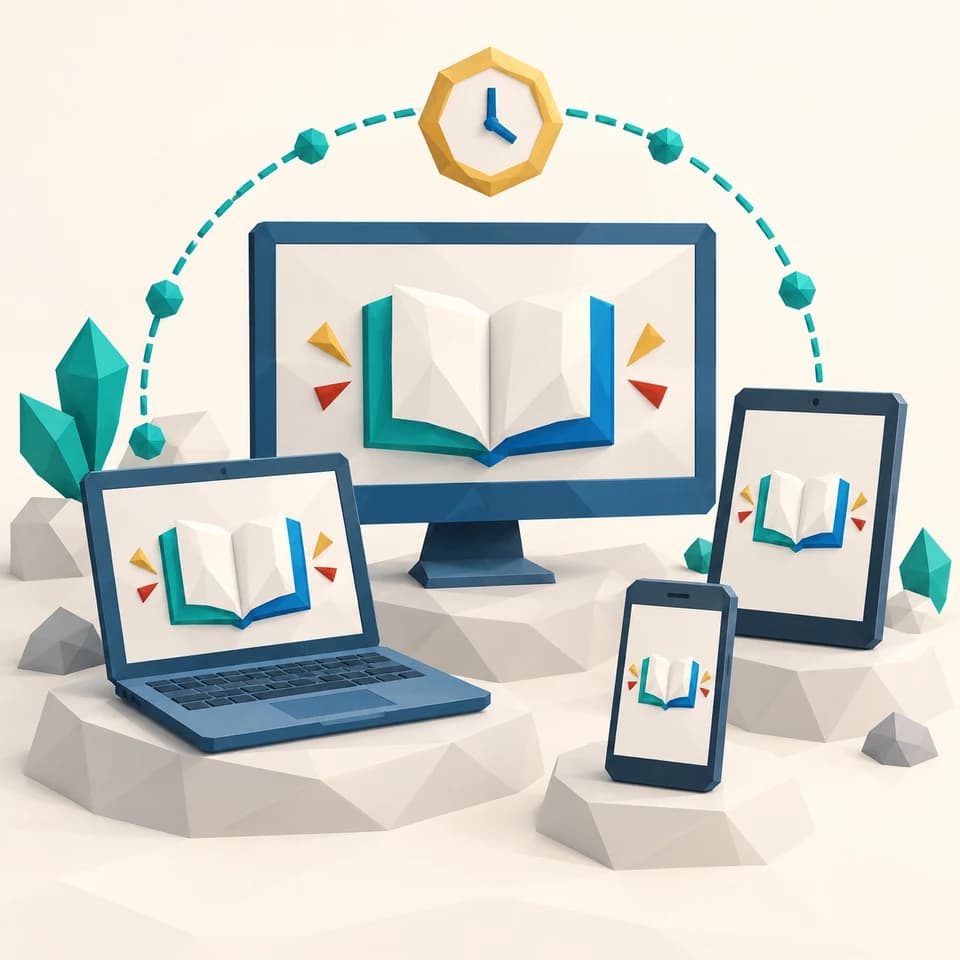 مطالعهی همزمان کتابهای لرنیتو روی نمایشگرها و لپتاپ