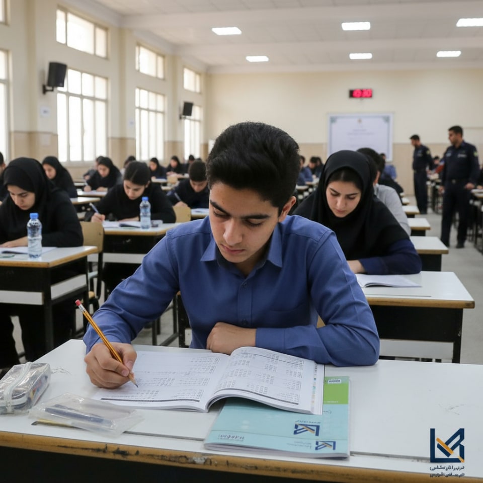 تصویر یک پسر در آزمون کنکور
